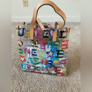 Vintage Dooney & Bourke Multicolor Letter/Vinyl Mini Tote Bag